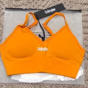 Civilregime x Deadpool Orange Kelly Seamless Bra Size Small NWT